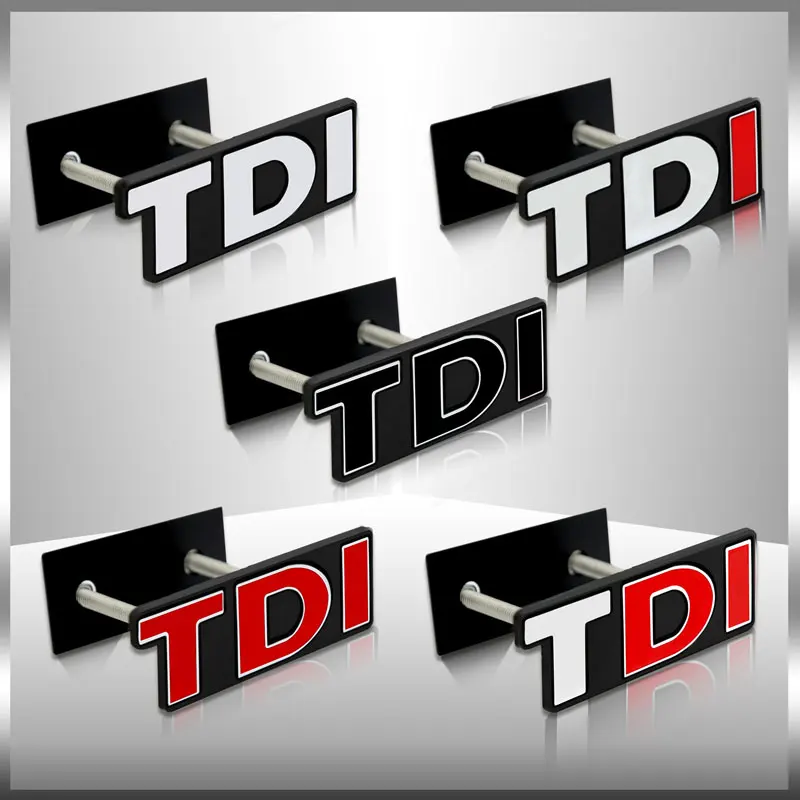 Car 3D Sticker TDI Emblem Front Grille Sticker Fender Tail Metal Car Logo Side Badge Decor For Polo Golf Jetta Passat MK4 MK5