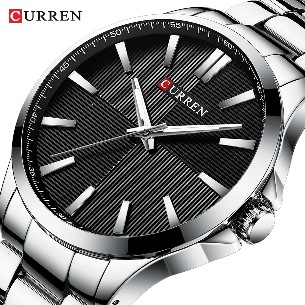 Watches For Men CURREN Luxury Branded Stainless Steel Fashion Business Mens Watch Quartz Wristwatch Man Clock Waterproof Relogio