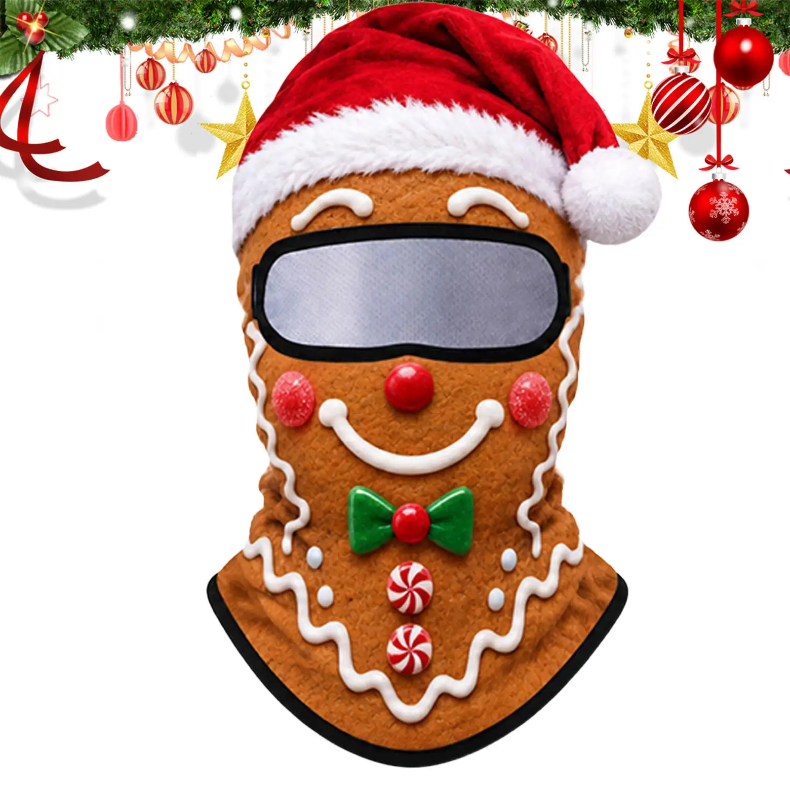 Winter Masque Christmas Theme Windproof Thermal Neck Warmer Hood Winter Masque Men For Snowboarding Sports Holiday Parties Men