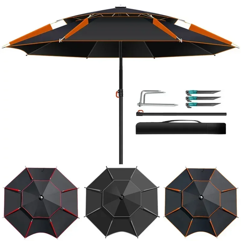 

Fishing Umbrella for 1-2 Persons Outdoor Camping Fishing Sun Protection Rainproof Portable 1.8M Arc Big Umbrella 360° Adjustable