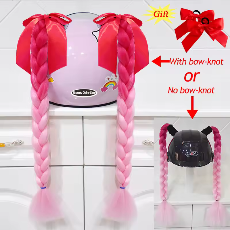 2pcs/pair New Motorcycle Helmet Braids Woman Braids Wig For Motorbike Helmets 164 colors Twist Dual Pigtail Ponytail With Sucker - Image 9