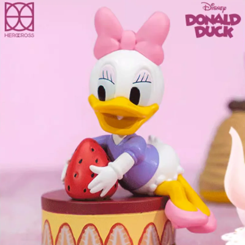 Kawaii Disney Donald Duck Cake Series Donald Daisy Huey Dewey Louie Mickey Mouse And Donald Duck Action Figures Toys Kids Gifts