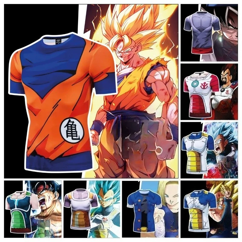 Mens Anime Dragon Ball Character 3D Printed T Shirt Intricate Design Casual Streetwear Fashion Top Trendy Outfits Unique