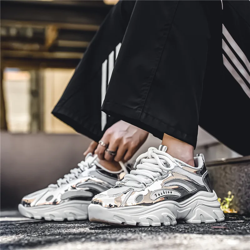 

PARZIVAL Men's Running Shoes Autumn Winter Lace Up Men Casual Shoes Outdoor Platform Soft Soled Men's Sneakers Tenis de Hombres