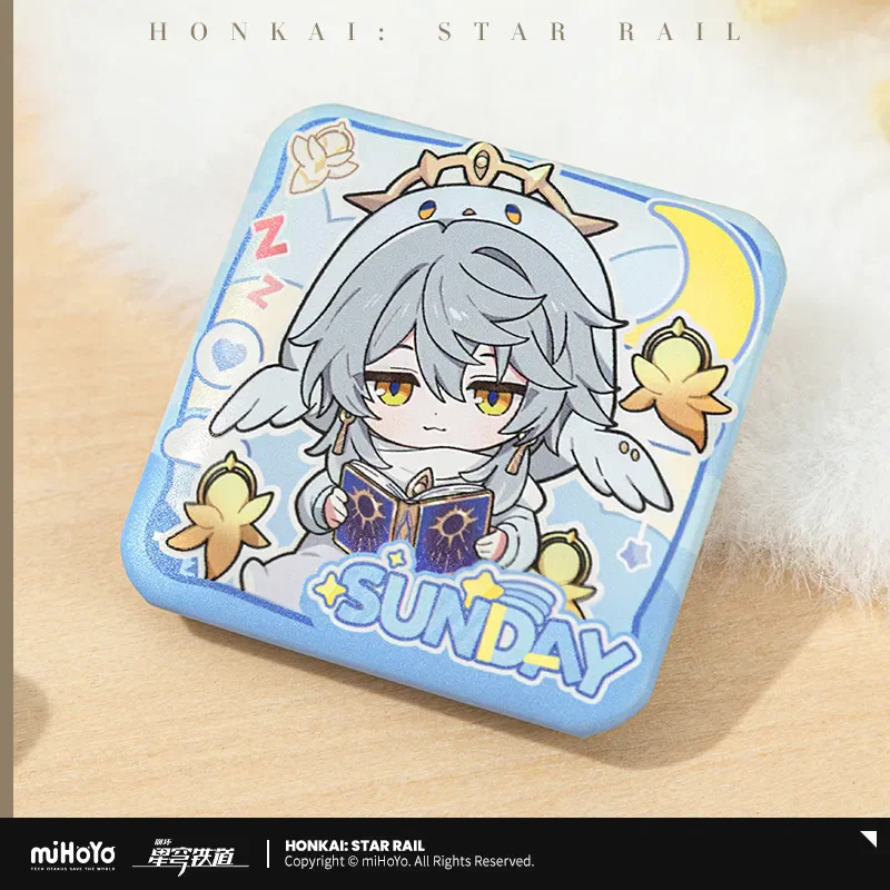 

miHoYo Game Official Honkai Star Rail Male Dormitory Serie Q-version Square Badge Sunday Blade DanHeng Brooch Cosplay Xmas Gifts