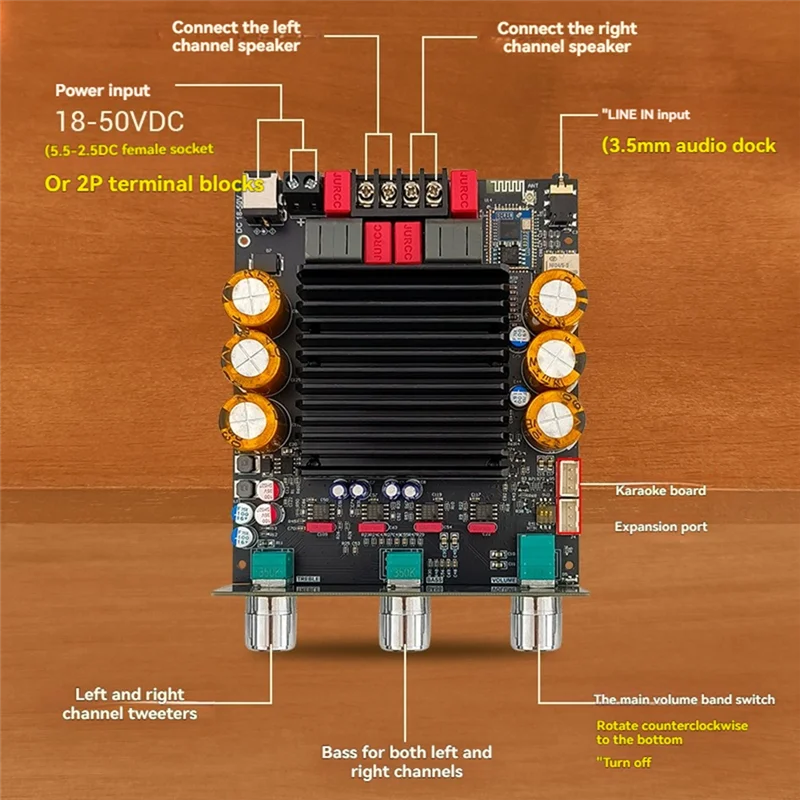 B24B Digital Amplifier Board 3002TPRO QCC3034 Bluetooth 300W+ 300W 2.0 Channel APTX Lossless Amplifier Speaker Board
