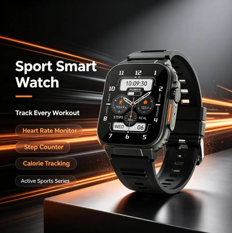 2-in-1 Sports Smart Watch with Built-in GPS Tracker & Bluetooth Earbuds, Supports Hi-Fi Audio Bluetooth Calling Function