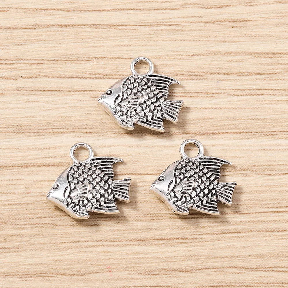 Tusember 10 Stück niedliche Anhänger aus Legierung in Form von Fisch, Qualle, Seestern und Muschel für die Schmuckherstellung von Halsketten, Ohrringen, Armbändern, DIY – Detail 15