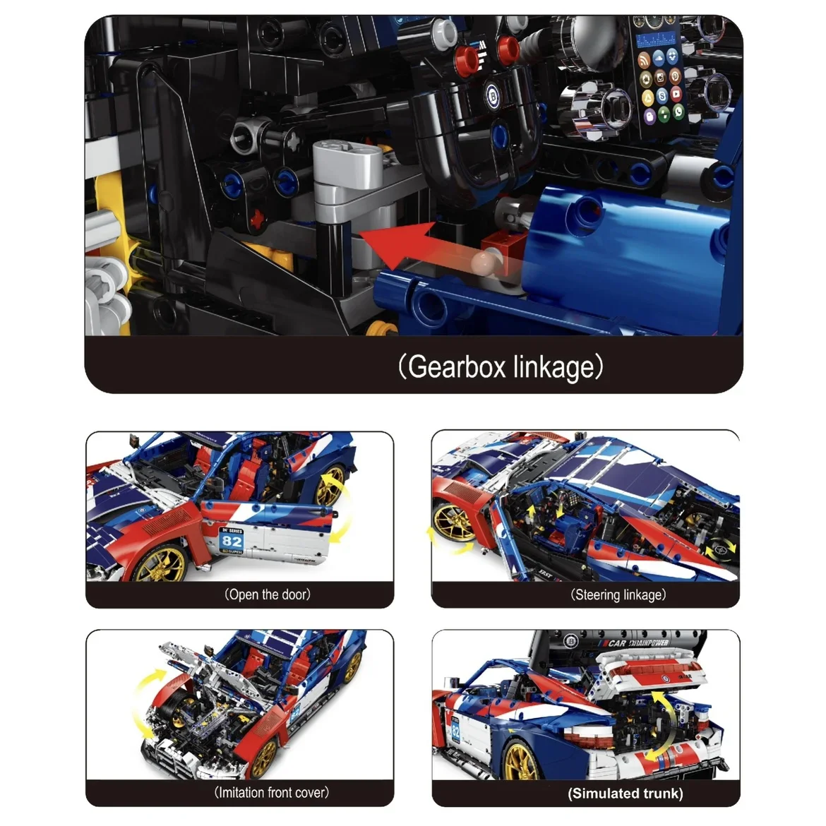 IN STOCK JD040 MOC Technical 1:8 Sports Car M4 Building Blocks Bricks Assembling Model Toys for Boys Christmas Gift Set