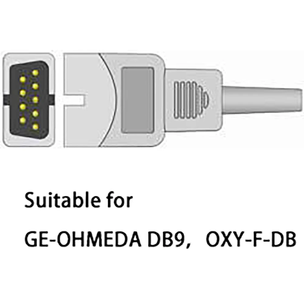 Compatible GE-OHMEDA DB9, OXY-F-DB Patient Monitor, Reuse SPO2 Prob Sensor for Pulse Oximeter Blood Oxygen Saturation Monitoring