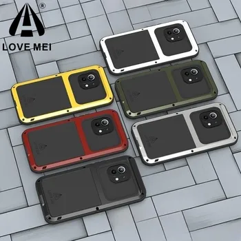 Aşk Mei telefon kılıfı için Xiaomi 15 14 13 Pro 11 Silikon Askeri Sınıf Metal Koruyucu Kılıf Şok Geçirmez Toz Geçirmez Kapak