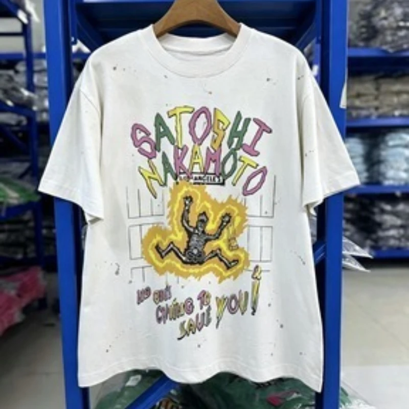 Satoshi's Positive Energy Short-Sleeved T-Shirt - Suitable for both men and women. Made of cotton. T-shirt model: YK2