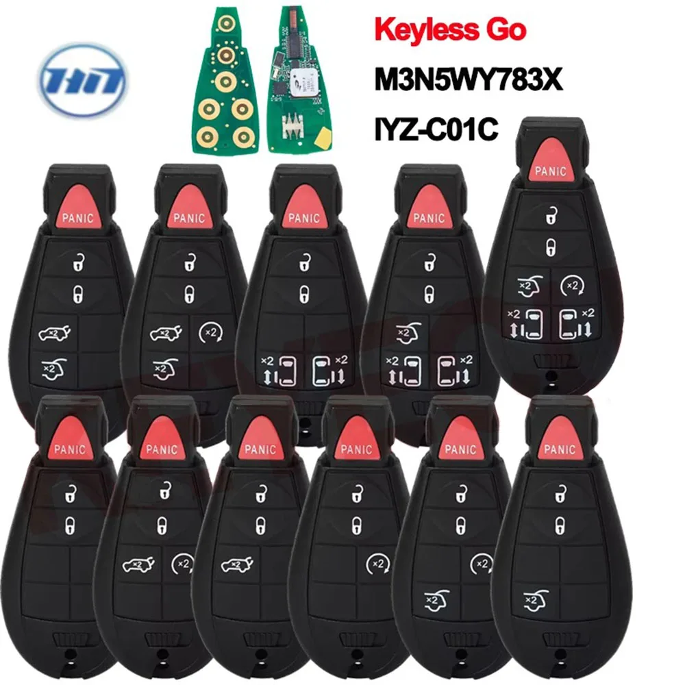 

Heynes M3N5WY783X ID46 PCF7953 1YZ-C01C 433 МГц Беспроводной ключ-пульт для автомобиля с функцией Keyless Go для Jeep Grand Cherokee, Dodge RAM, Chrysler Town&Country