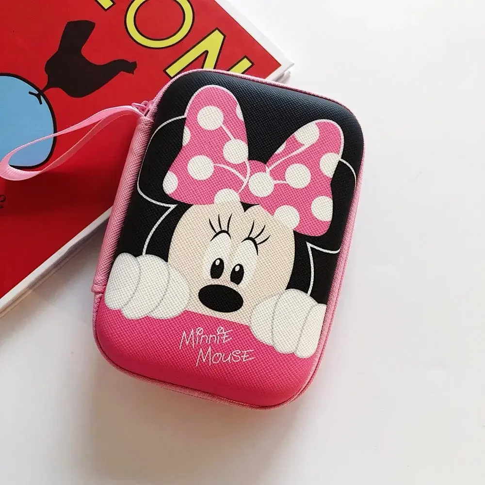 Disney Mickey  Cartoon coin purse minnie boy girl coin bag handbag headset storage bag charger data cable storage box Clutch