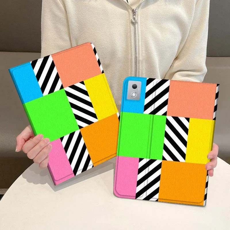 

Colorful puzzle illustration For Legion Xiaoxin Pad P12 Pro Y900 GT 2023 2025 12.1 12.7 14.5 inch Tablet Case