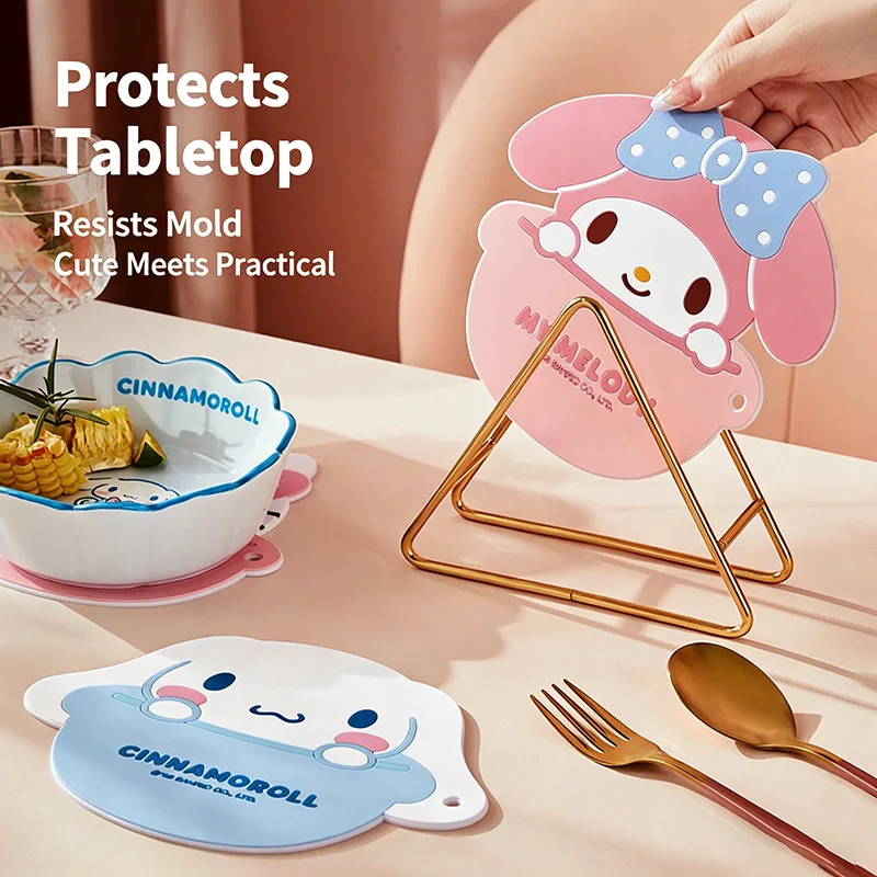 Silicone Heat Resistant Table Mat Non Slip Anti Scald Bowl Cup Coaster Kawaii Cute Dopamine Style Home Kitchen Decor