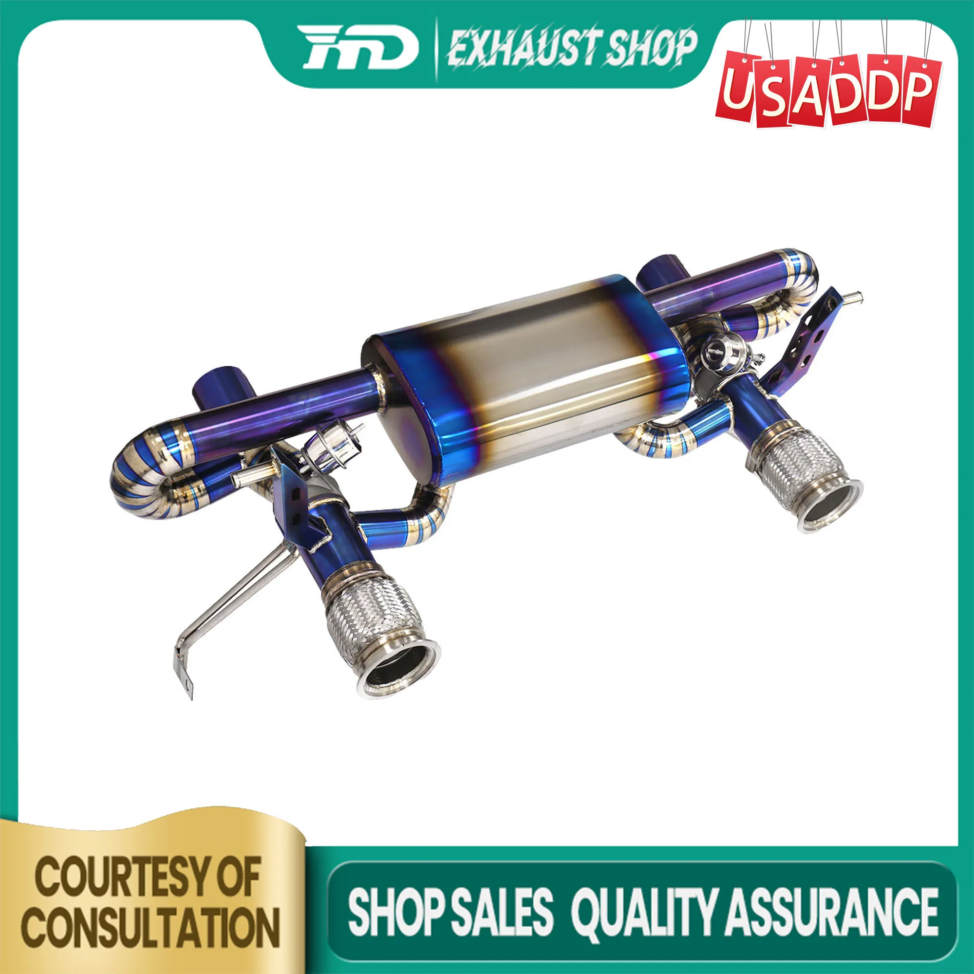 

HMD Exhaust Catback for Lamborghini Huracan EVO Ti Vacuum valve Muffler TIG manual welding Tail Pipe Lossless installation