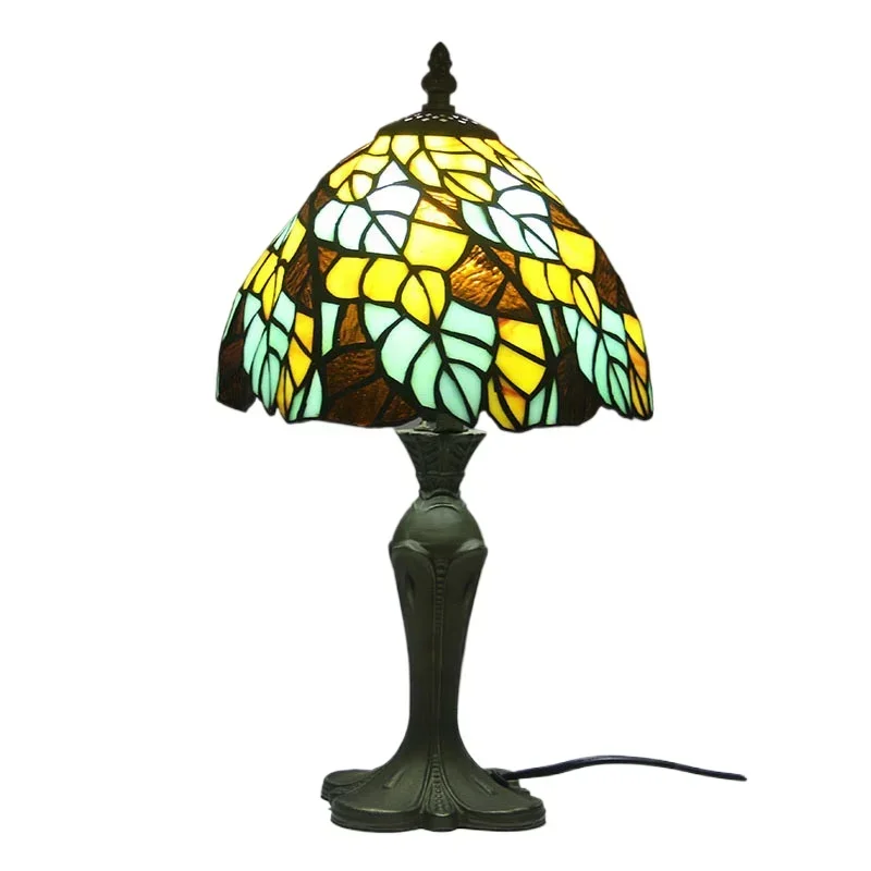 8 inch 20cm Stained Glass Shade Tiffany Vintage Desk Lamp