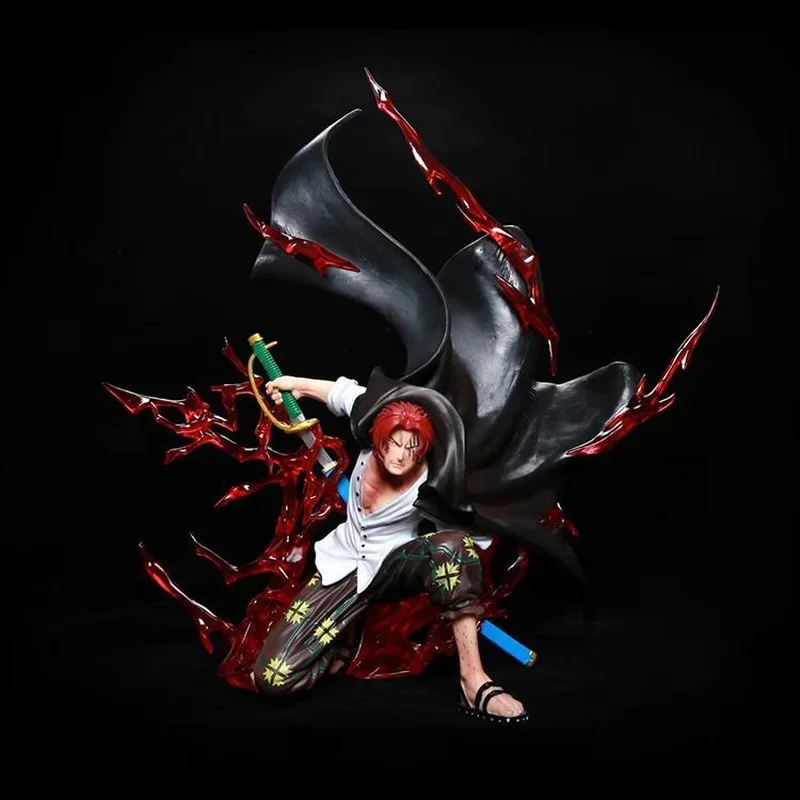 32cm One Piece Red Hair Shanks Anime Figurine GK Four Emperors Manga Statue PVC Action Figure Collectible Model Toys Ornaments