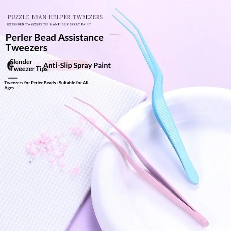 High Precision Bead Picking Tweezers Stainless Steel 2.6mm Fine Tip for DIY Beading Craft Hobby Use