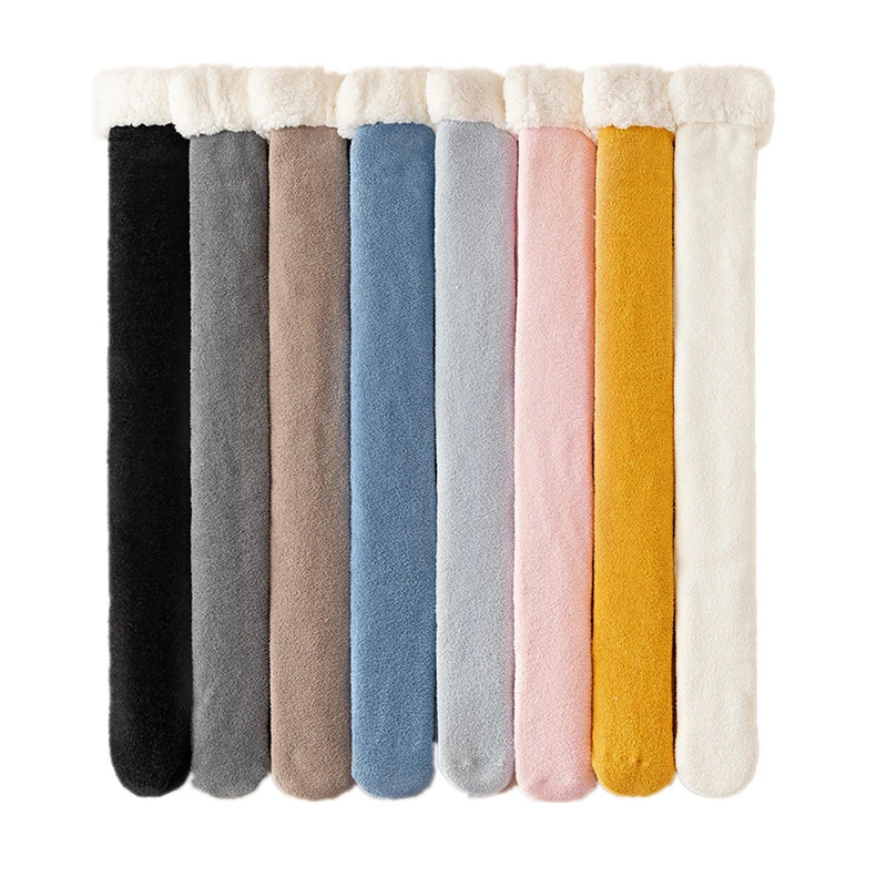 Long Socks Woman&Man Stocking Over the Knee Wool Thicken Keep Warm Calcetines Snow Winter Warm Solid men Floor sleep Sock