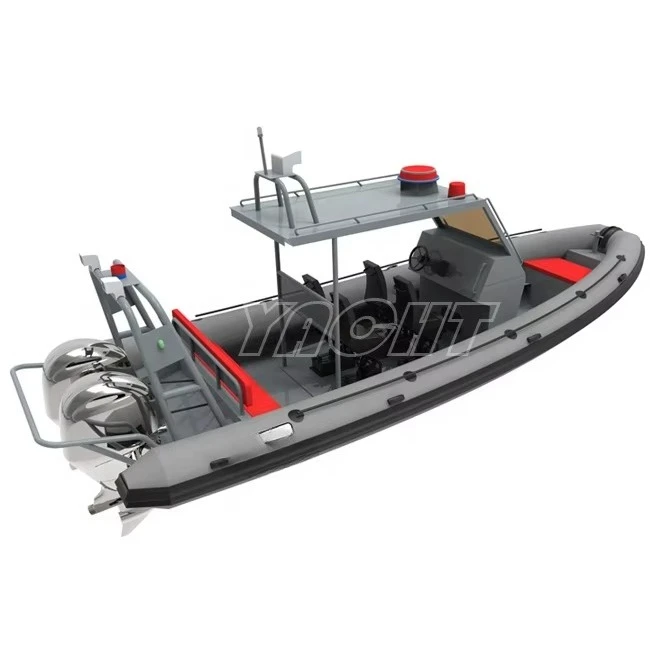 7.6m Aluminum Hull Hypalon/PVCInflatable Boat for Water Sports RIB760 With Double Engine