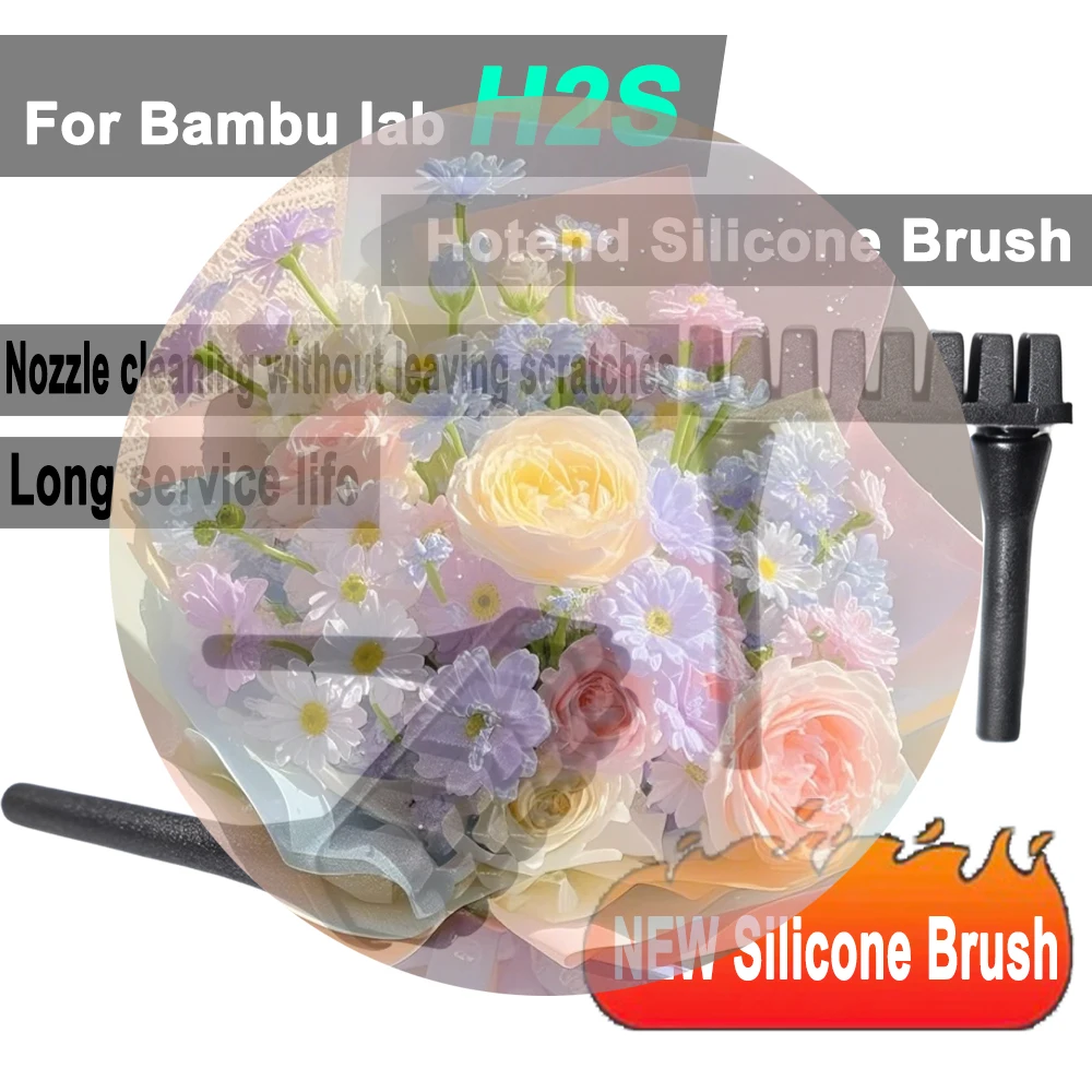 

Nozzle wiper For Bambu lab h2s Silicone Brush nozzle for bambulab h2s Hotend Cleaner Tool Accessories