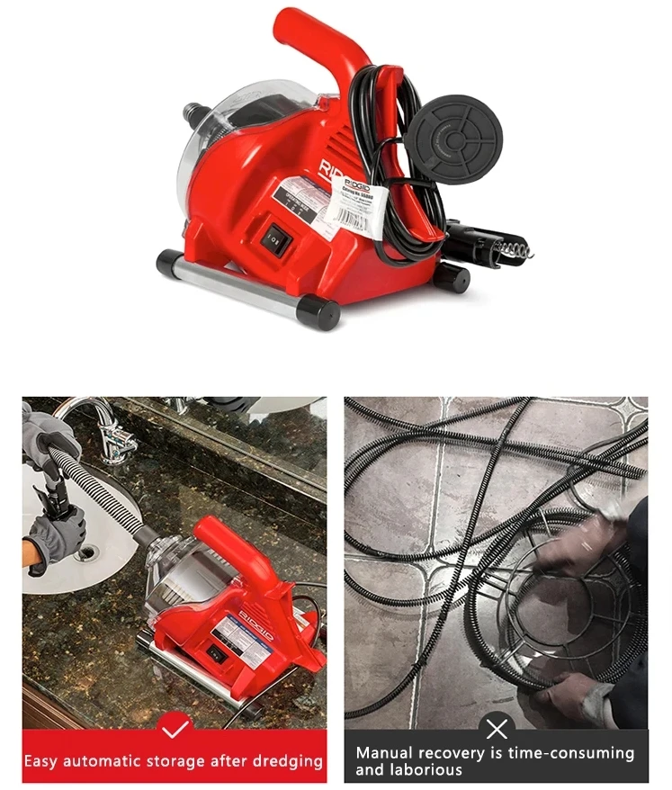 

Комплект машины для очистки канализации R7 120 Вт для ванн, душевых и раковин, комплект машины для очистки канализации