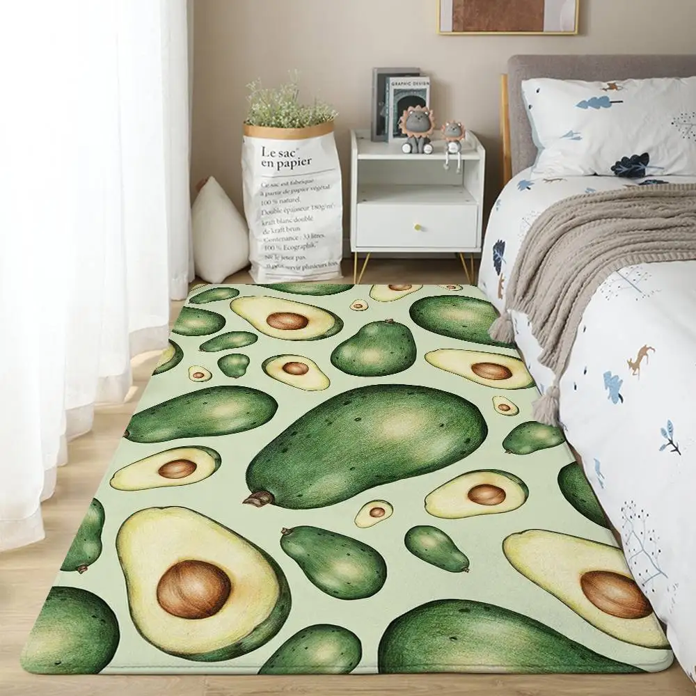 Alfombra absorbente de aguacate para baño, puerta Simple, resistente a la suciedad, para el hogar, cocina, alfombrilla para pies, alfombrilla de entrada