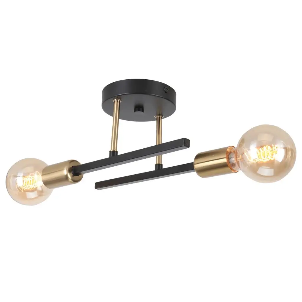 

Retro Chandelier Wrought Iron LED Ceiling Lamp Black and Gold E27 Light Living Room Bar Modern Decoration Home Lighting Fixture