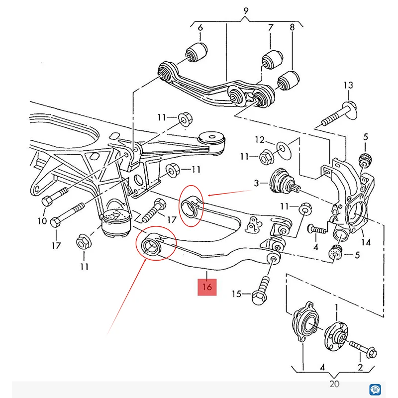 المحور الخلفي العلوي السفلي ذراع التحكم في التعليق جلبة أطقم لأودي A8 D3 S8 VW فايتون بنتلي 4E 0511511   4E 0511511 ه 4E 0505171 ك