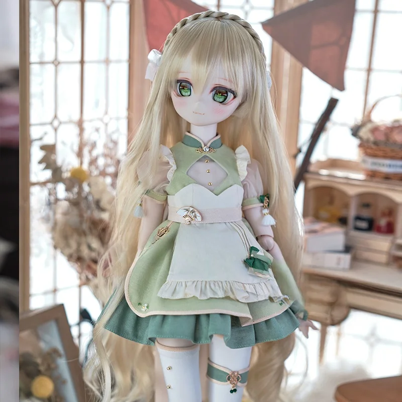 

King Squirrel BJD Wig 3 4 6 Parts Braided Long Curly Hair with Knot Bear Sister Doll Collectible Preorder