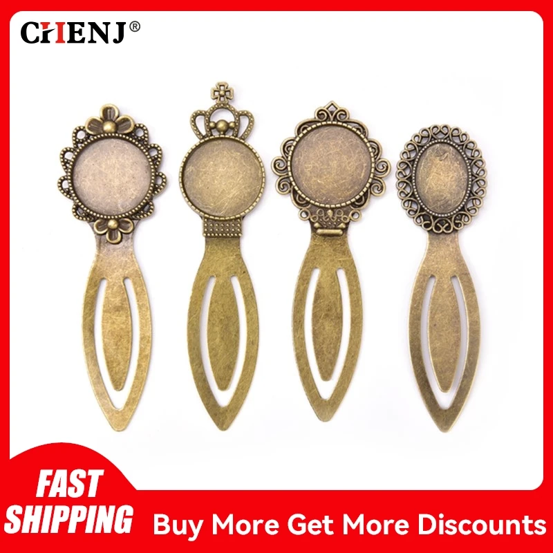 1pc Antique Bronze Cabochon Base Bezel Trays Bookmark Glass Pendant Setting Dome for DIY Charm Punk Jewelry Making Accessories