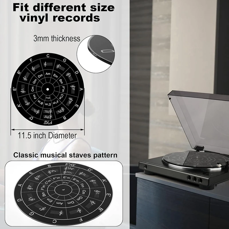 Turntable Pads Non-Slip Pads For 12-Inch Vinyl Record Players Vinyl Non-Slip Pads, Record Player Pads Turntable Pads