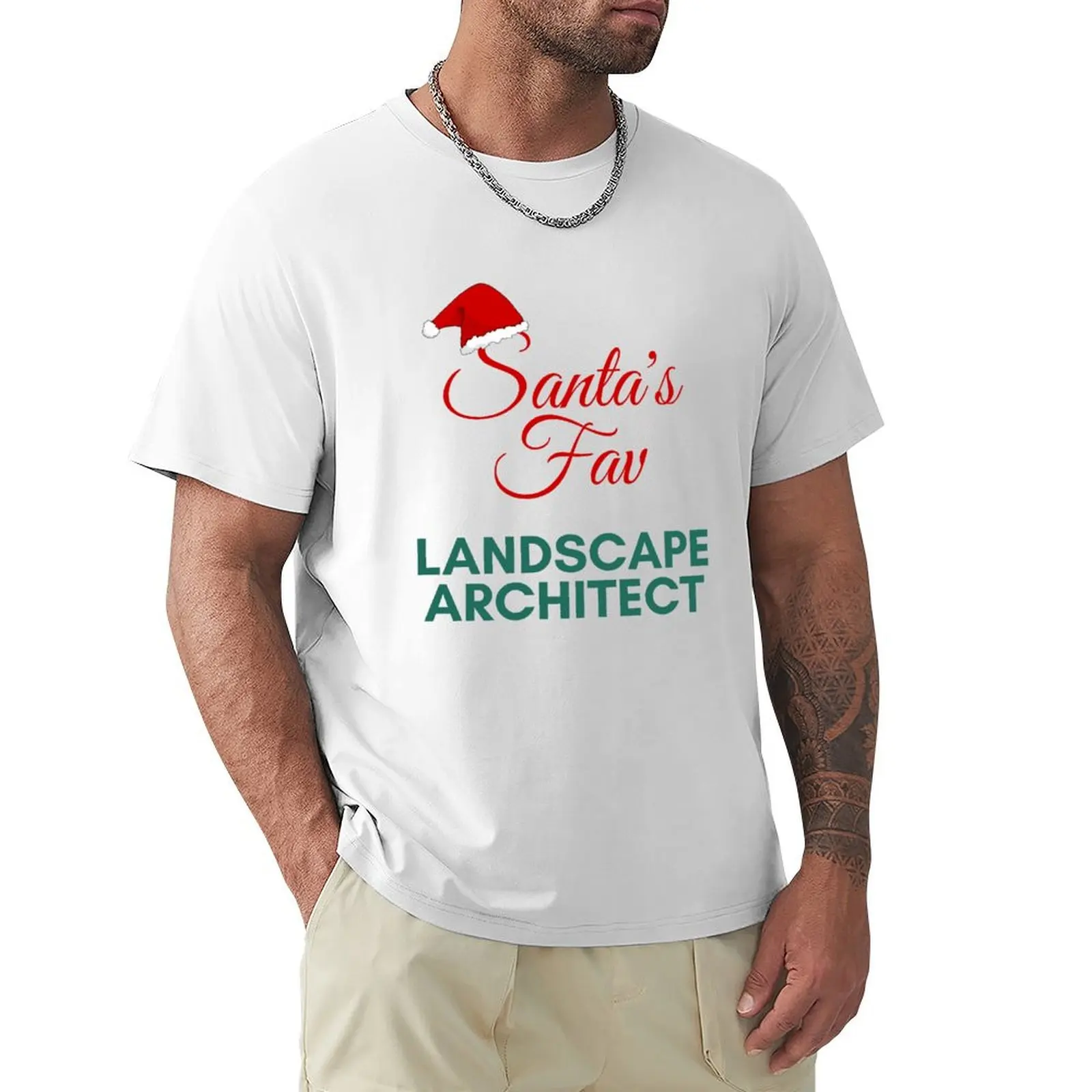 Santa's Fav Landscape Architect T-Shirt anime clothes customs cute clothes mens plain t shirts