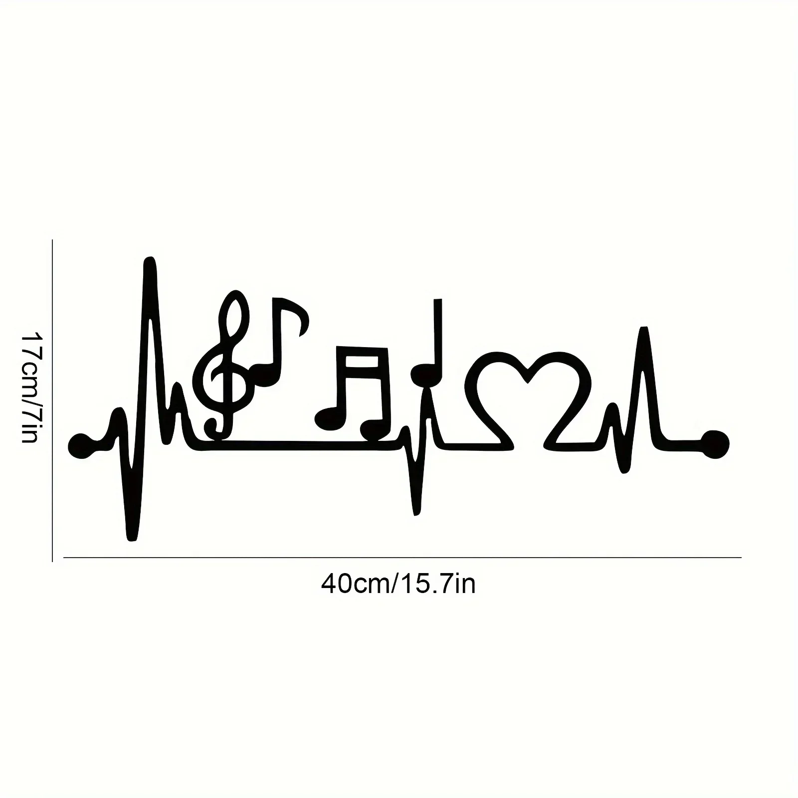 Music Lover's EKG Rhythm Love Art: Stylish Metal Wall Decor for Living Room Music-themed Decoration