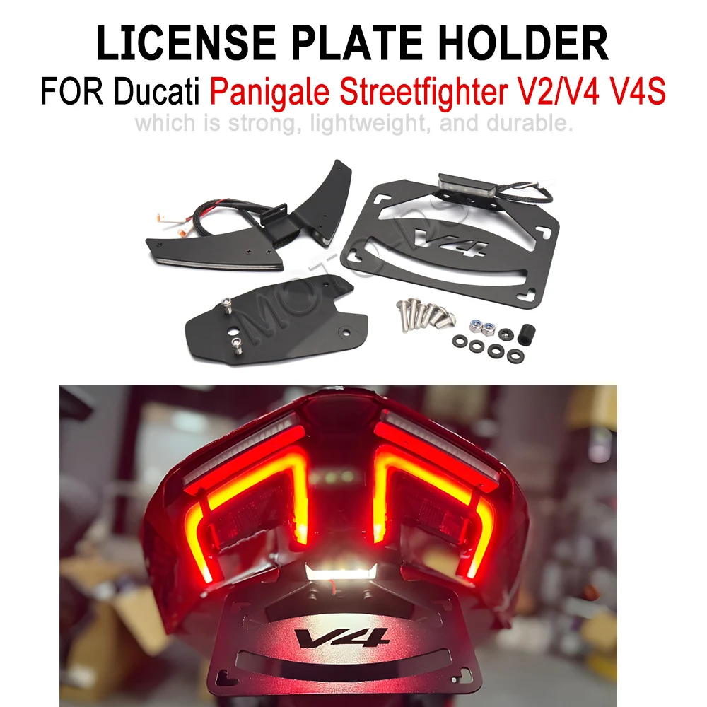 

Motorcycle Rear Short Tail Stock For Ducati Streetfighte PANIGALE V2 V4 S 2025 License Plate Holder Tailstock Frame Accessories