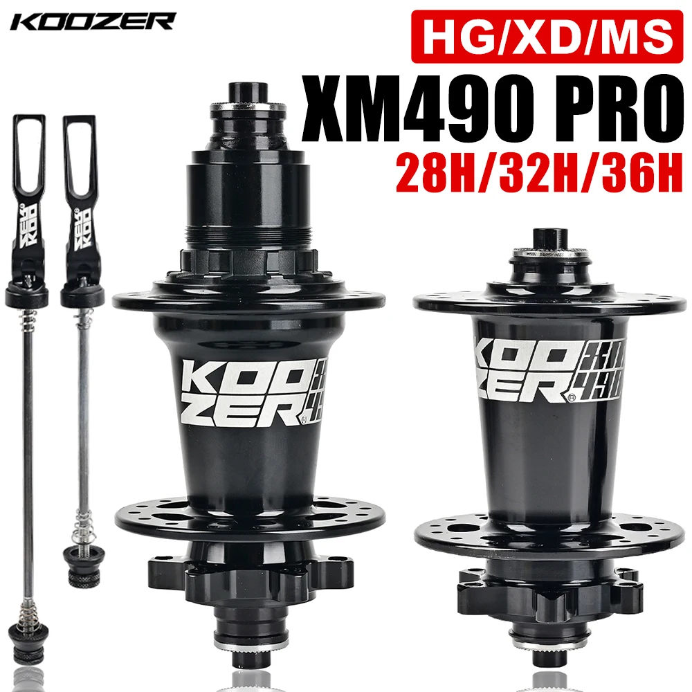 Bicycle Hubs KOOZER XM490 PRO 28/32/36 Holes Qr Thru TA Steel Shaft 4 Bearing 6 Pawl K7 HG XD MS 8 9 10 11 12 speed SX NX 12S