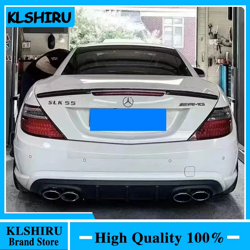 R171 R172 carbon fiber and gloss black rear spoiler for Mercedes Benz SLK class R171 2004 - 2010 SLK200 SLK280 SLK300 SLK350