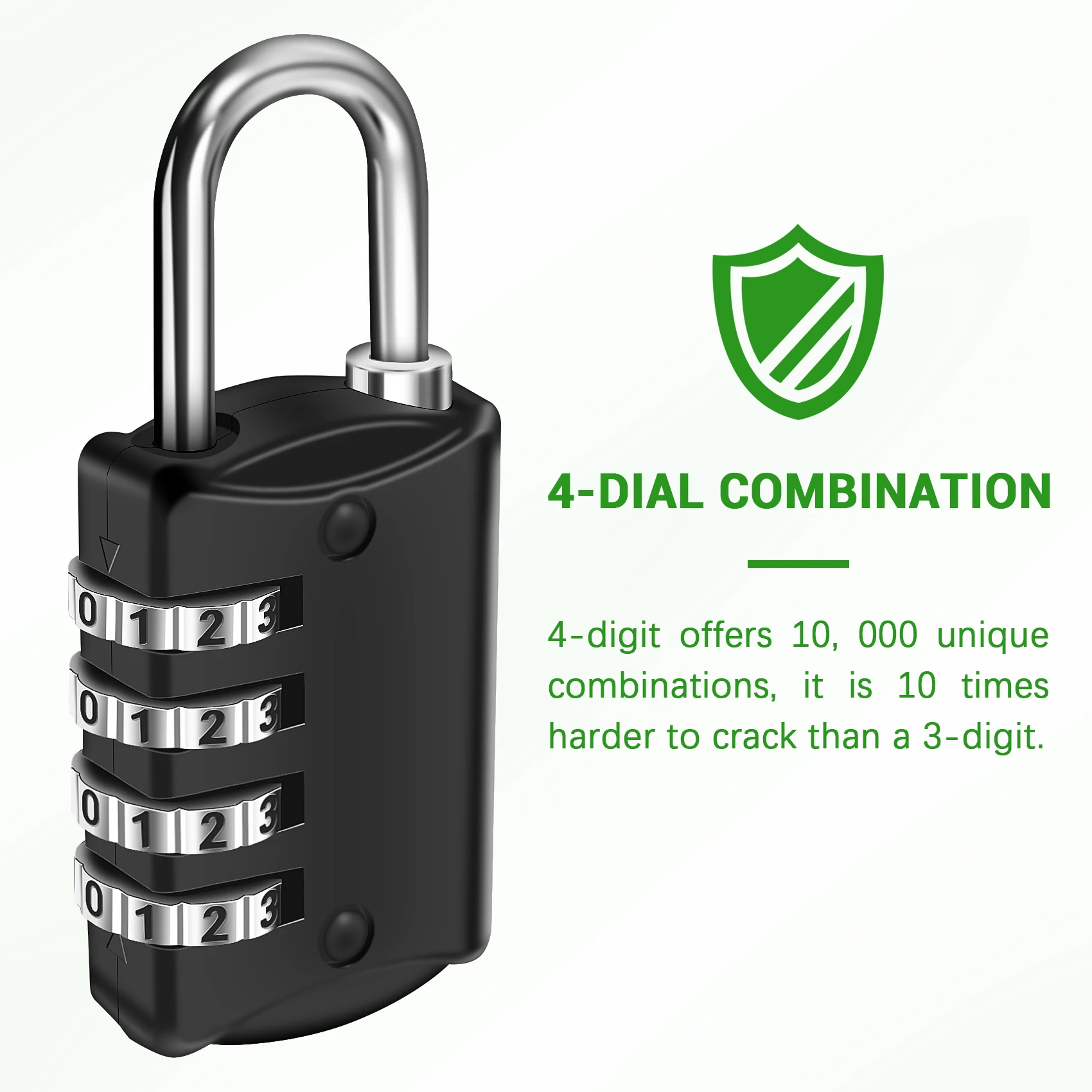

A93P Combination-Padlock 4-Digit-Gym-Locker-Lock - 4 PCS Resettable Combo Lock For Toolbox School Employee Locker