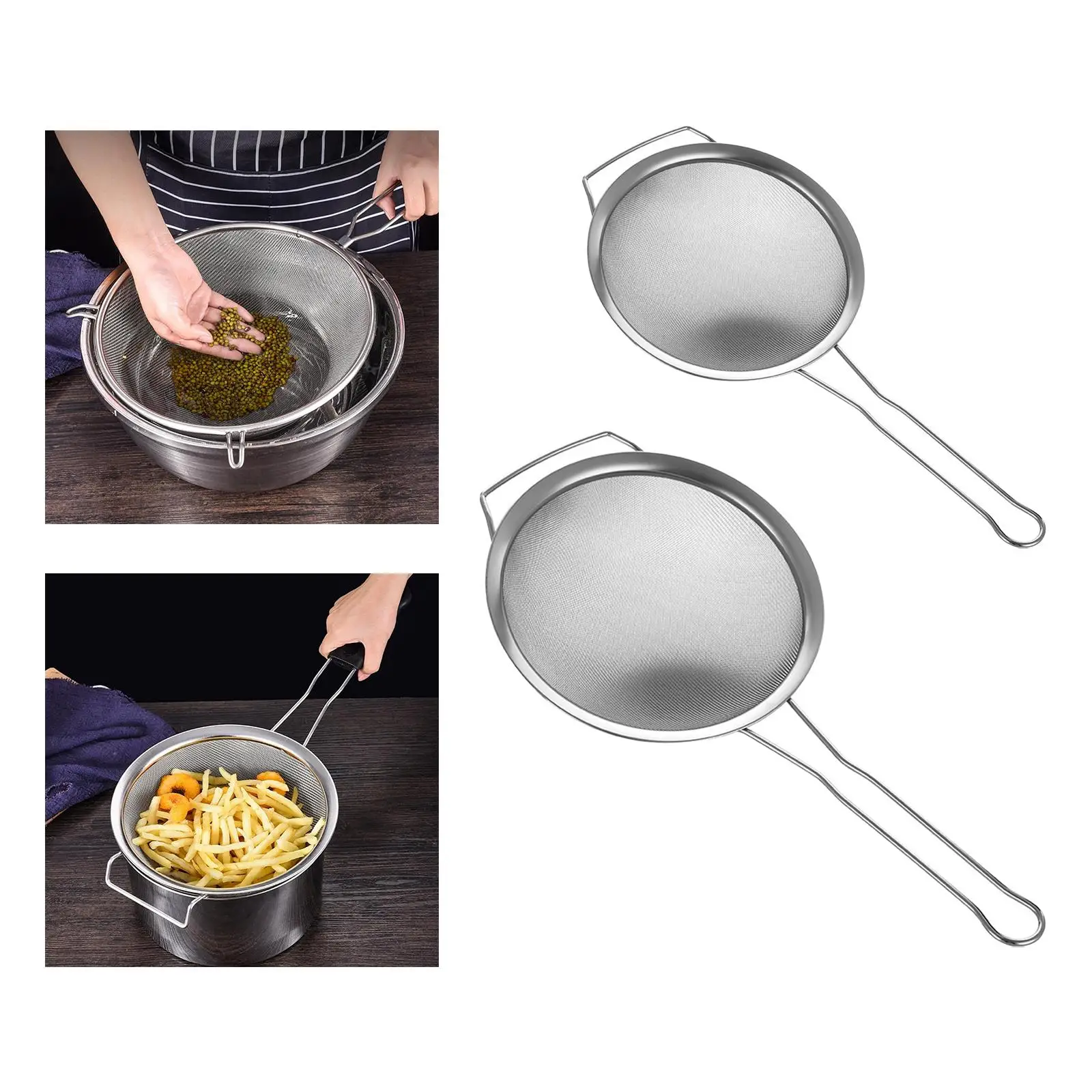 Stainless Steel Fine Mesh Strainer Colander Comfortable Kitchen Utensils Soya Milk Filter Sifter for Juice Coffee Grounds