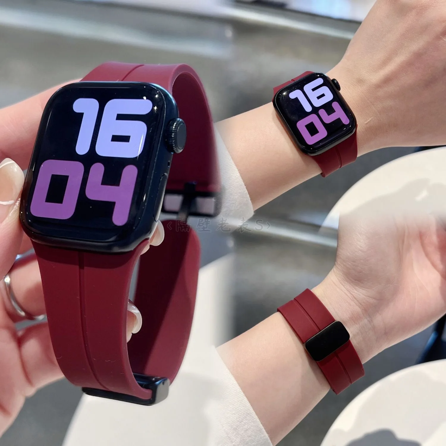 Silikonowa klamra magnetyczna SE odpowiednia do Apple Watch z Apple iwatch 8, prosta i wszechstronna męska i damska iwatch 9/7/6