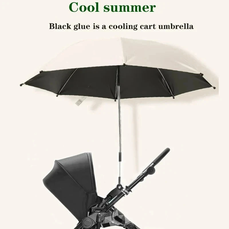 Parasol pliant pour poussette, protection UV contre le soleil et la pluie, réglable à 360 degrés, universel, pour poussette, auvent pare-soleil