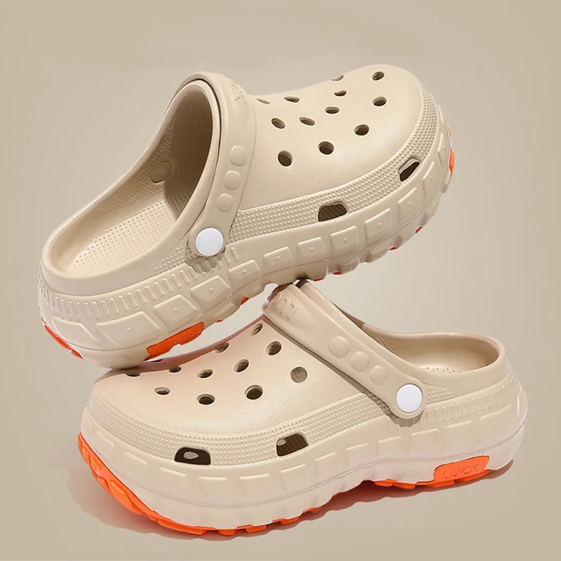 

BASATU Women's Beach Sandals Hole Shoes Outdoor Fashion Garden Shoes Summer Slippers Couples Sandals Platform EVA Slides
