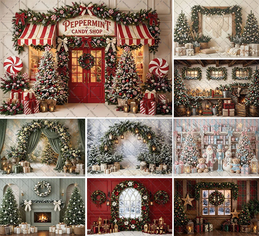 Mehofond Fotografie-Hintergrund, Winter, Weihnachten, Weihnachtsmann, Süßigkeitenladen, Weihnachten, Kinder, Geburtstag, Porträt, Dekor, Hintergrund, Fotostudio