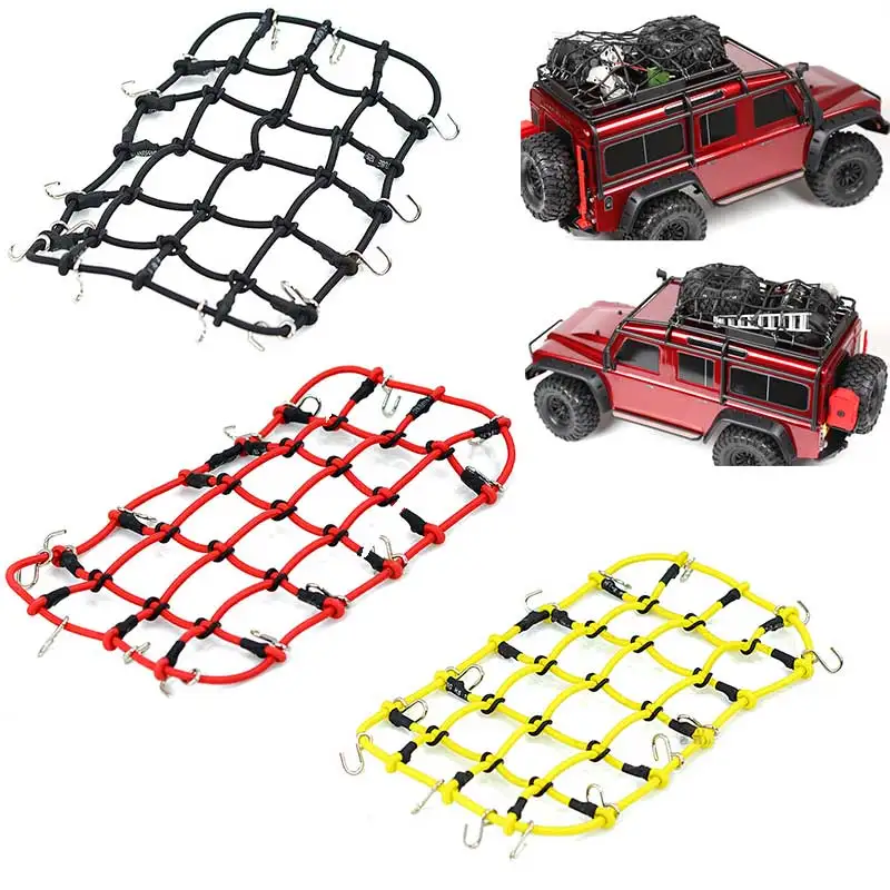 Rede de bagagem elástica de 3 cores para crawler 1/10 RC (SCX10/TRX-4/Tamiya CC01/D90/90046) |   Ajuste universal |   Malha elástica durável
