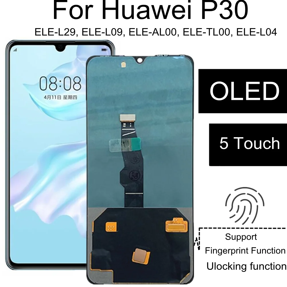 6.47  OLED LCD For Huawei P30 LCD Display Touch Screen Assembly Replacement for Huawei P30 ELE-L09 ELE-L29 LCD