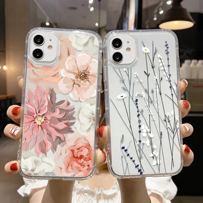 Flower Funda For iPhone 13 Case iPhone 11 12 14 15 Pro Max 7 8 6S Plus X XS Max XR 13 Mini SE 2022 2 3 Case Silicon Flower Soft