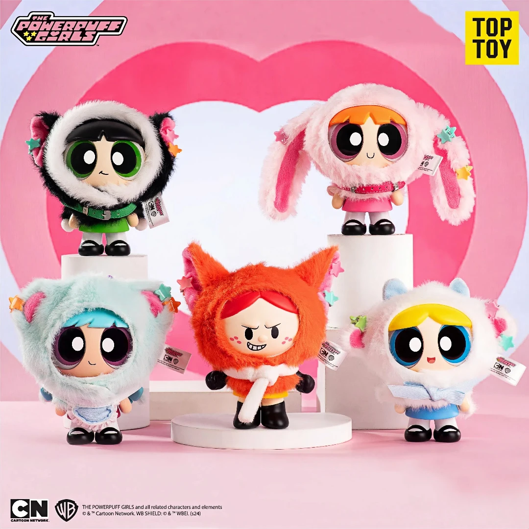 

TOPTOY The Powerpuff Girls Cloak doll&Game machine plush pendant Blind Box Series Anime Doll Bag Pendant Surprise Gift