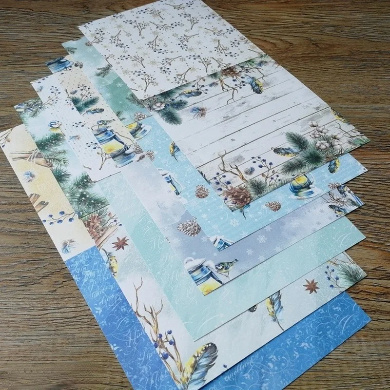 Winter Story Patterned Paper Scrapbooking  Pack Handmade Craft   Background Pad Single-side Printed